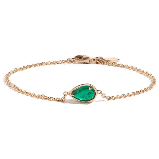 A cabochon cut emerald and diamond bracelet, tot. app. 0.80 cts. - Bukowskis